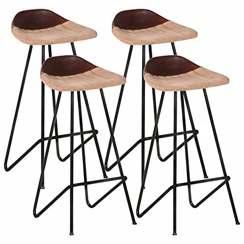 Chusui Barhocker 4 STK Barstuhl, Bar Chair, Bar Stools, Tresenstuhl, Barstool, Thekenhocker, Küchenhocker, Tresenhocker, Braun Echtleder