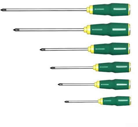 Lot de 6 tournevis à fente, tournevis cruciforme, tournevis magnétique, outils à main, tournevis à pointe magnétique (tournevis cruciforme)