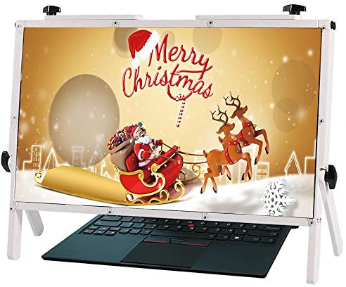 Ipad Bildschirmlupe, Gaming Video Monitor Lupe Verstärkerhalterung für Handy Laptop, Laptop Bildschirmlupe 22 Zoll - Ultraklare Blu-Ray 3X Vergrößerungslinse,Weiß (Weiß)