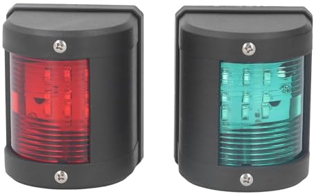 LiebeWH 2 Stück 2 Nm Marine Boot Licht Wasserdichte LED Navigationslicht Steuerbord Grün Port Rot Navigationslichter für Marine Boote Bug und Heck