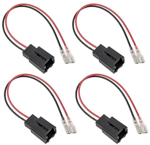 RED WOLF Auto Lautsprecheradapter 4 Stück, Lautsprecher Kabelbaum Adapter Kompatibel mit Citroen Berlingo C3 C4 C5 Peugeot 206 308 Partner Expert Türlautsprecher Vorne und Hinten