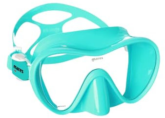 Mares maschera subacquea adulti unisex tropical ideale per snorkeling e immersioni, maschera sub frameless con esteso campo visivo in silicone disponibile in diverse colorazioni (Verde acqua)
