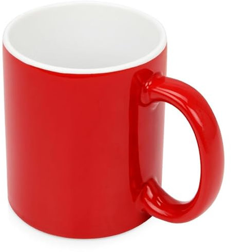 KONZEPT Kaffeetassen 300 ml, 2er Set Tassen aus Keramik, Teetassen mit Henkeln, in Rot, ideal für Kaffee, Tee, Milch, Schokolade