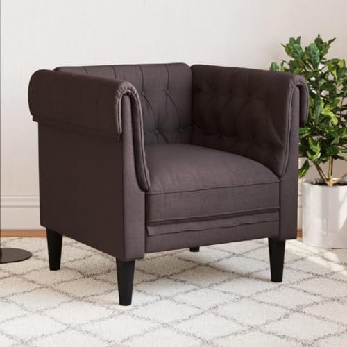 CINDERFUL Chesterfield-Sessel Dunkelbraun Stoff,ChesterfieldSessel: Gemütlich und stilvoll für Ihr Wohnzimmer Möbel, Wohnzimmer