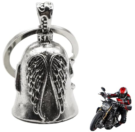 Guardian Bell Biker Bell Motorrad Glöckchen Motorrad Schlüsselanhänger Edelstahl Motorrad Glocke Glücksbringer Motorradglockenaufhänger Motorradglocke Schlüsselanhänger Schutzglocke Engel Reitglocke