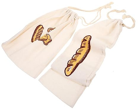 OKUMEYR 2pezzi Sacchetti Per Pane Con Coulisse Da Sacchetti Riutilizzabili Per Pane Fresco e Dolci Borse Decorative Per Conservazione