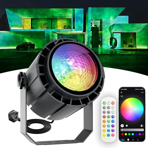 Yasotek Outdoor Water Ripple Projector Light RGBW | Smart Wi-Fi App & RF Remote Control, IP65 Waterproof, 1-100% Dimmable, Music Sync, Timer, Memory Function