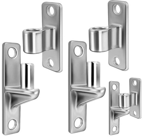 4 Pcs Wall Mount Gate Hinges, 304 Stainless Steel Gate Hinges, Heavy Duty Outdoor One-Piece No-Weld Chain Link Fence Parts with 5/8 Hinge Pin for Farm Gates and Wooden Fences, Capacity up to 600lbs
