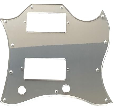 Für US Gibson SG Standard Style Full Face Style Gitarre Pickguard Teile (1-lagig, Silber Spiegel)