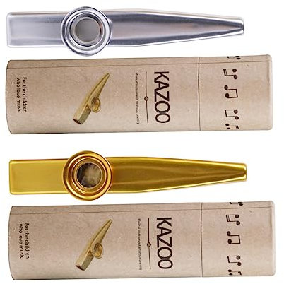 JOINPAYA Metal Kazoo Mit Kazoo-instrumenten in Gold Und Silber Leichtes Langlebiges Musikinstrument Für Erwachsene Und Junge Mädchen Zum Musizieren Lernen Geschenk Für Musikfans