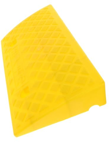 Bordsteinrampe 50x27x9cm aus Kunststoff Rutschfest Tragbar | Einfahrten und Treppen, Leichte Ausführung, Hohe Druckfestigkeit, Gelb, Geeignet für Rollstühle und Motorräder