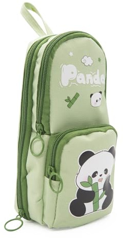 LJCZKA Panda Federmäppchen mit 3 Fächern für Mädchen Jungen Kawaii Federtasche Große Kapazität für Büro Hochschule Schule