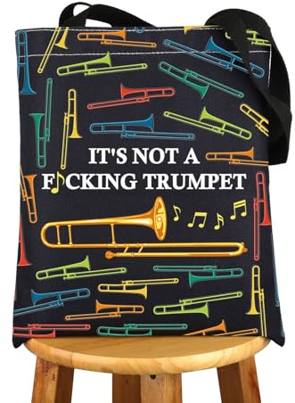 MYSOMY Trombonist tygväska trombon musiker gåva trombon spelare gåvor trombon lärare tygväska trombon axelväska, Trumpet Uk1