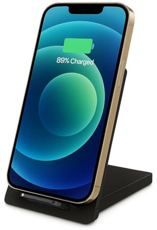 SUIFT Chargeur sans fil 15 W rapide sans fil Qi pour iPhone 16 15 14 13 12 11 Pro Max XR, Samsung Galaxy S24 S23 S22 Note, Google Pixel LG, station de charge pliable, compatible avec les coques