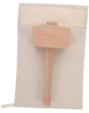 IMIKEYA 2pcs Bartender Ice Crushing Kit Reusable Bags Wood Hammer for Bars Home