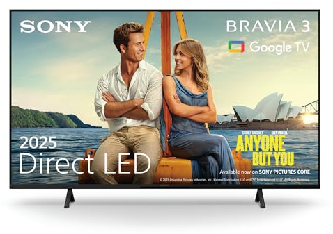 Sony BRAVIA 3 – Direct LED, X-Balanced Speaker, Dolby Vision/Atmos, IMAX Enhanced, Google TV (2025), Google Cast, Apple AirPlay 2, Eco Dashboard 2, Game Menu 2 – 50-inch