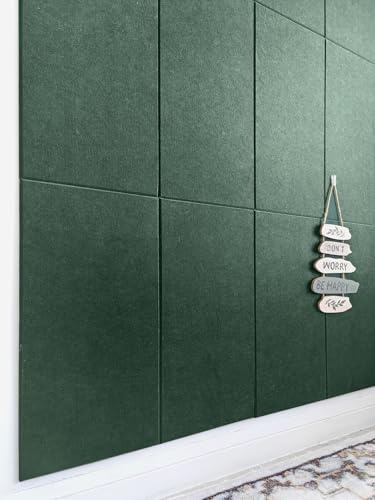 DECORITA Acoustic Panels 12-Pack Soundproof Wall Panels 24X12X0.35 Sound Panels High Density Sound Dampening Panels - Aurora Green