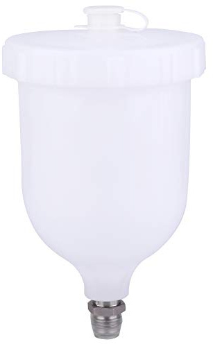 Récipient de Peinture 600 ML en Plastique pour Pistolet Compatible avec D-Evilbiss GTI Blanc Résistant à l'huile Usage Professionnel
