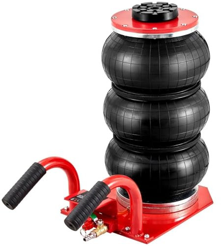 Cric Voiture, Cric pneumatique 3 tonnes/6600 lb, triple sac, avec six tubes en acier, levage rapide, for voiture et garage.,pour voitures, SUV et berlines