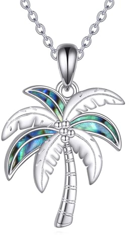 YONFQE Collier palmier en argent sterling - Pendentif arbre de palmier - Décoration d'arbre pour femme - Cadeau d'anniversaire pour femme