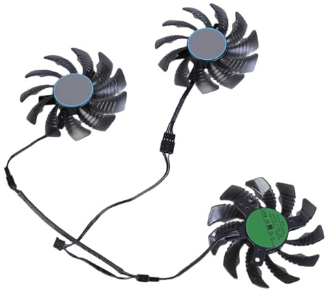 YiQinzcxg 3 ventole per scheda grafica a 4 pin, 77 mm, per GTX1060 1070 1080, raffreddamento efficiente e migliora l'uso a lungo termine del modello GPU T128010SU
