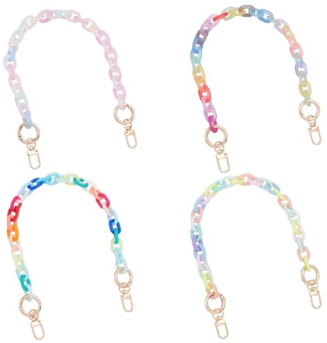 UNICRAFTALE 4 Farbe 40cm Regenbogen Acryl Taschengurt Taschenkette Süßer Griff Ersatz Für Handtasche Accessoire Dekoration Für Taschen Geldbörse DIY Herstellung