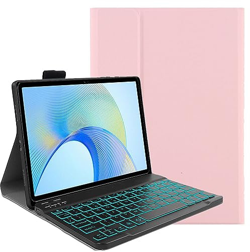 FKQLH Funda con Teclado para Honor Pad 10 Tablet 12,1 Pulgada, QWERTY Teclado Inalambrico Bluetooth Desmontable Retroiluminada para Honor Pad 10 Tablet 12,1 Pulgada, Rosa