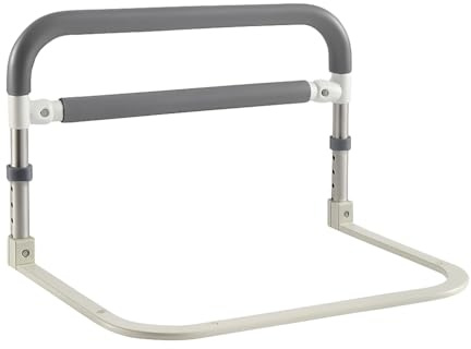 Cama auxiliar para personas mayores, con asa, ayuda para levantarse, cama ajustable en altura, ayuda de entrada, 64 x 55 x 36,5 ~ 43,5 cm, barandilla de cama, protección anticaída para ancianos