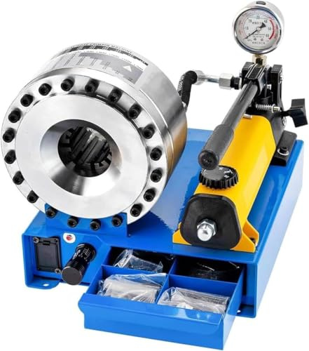 Slang Crimper Machine Hydraulisk Slangrör Pressmaskin, Manuellt Manövrerad Hydraulisk Pressmaskin Med 7 Uppsättningar Matriser