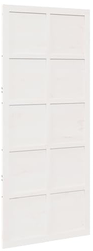 Swpsd Scheunentür Weiß 100 x 210 cm Massivholz Kiefer, Schiebetürsystem für Scheune Büro Küche Dusche(Nur Tür)