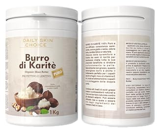 Burro di Karité Puro, Non Raffinato, Idratante Naturale per Pelle e Capelli, 1 kg