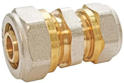 SOMATHERM FOR YOU - Manchon Réduit à Compression pour Tubes Multicouche Ø20-Ø16 - Montage Facile Sans Outil Spécifique - Gris/Argent - Raccord en Laiton avec Joints Toriques Intégrés