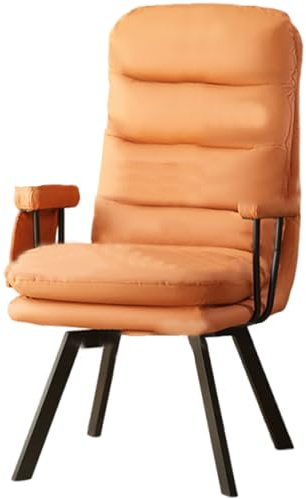 JS Ellie Vikbar och vridbar datorstol, ergonomiskt formad fåtölj, lämplig för arbetsrum, kontor, sovrum och vardagsrum orange