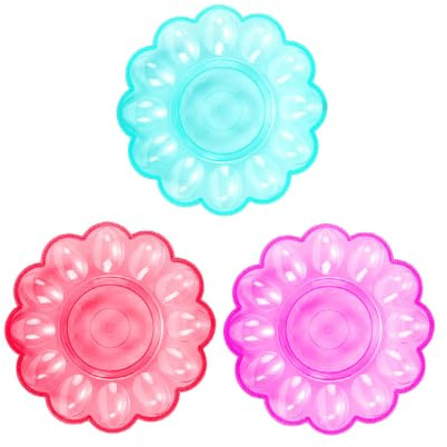 GARIOUANS Vassoio Portauova 3 Pezzi a Tema Pasquale, Organizzatore Compatto in Plastica per Frigorifero, Piatto Porta-uova Stabile e Salvaspazio per Tavolo e Cucina Colore Colore Casuale
