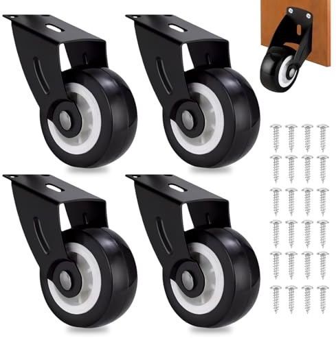 4 Pcs Caster Wheels, Heavy Duty Gate Caster Wheel | Rust-Proof Trolley Wheels Gate Wheel Bottom Support Casters for Trolley, Furniture, Dolly, Bed, Suitcase