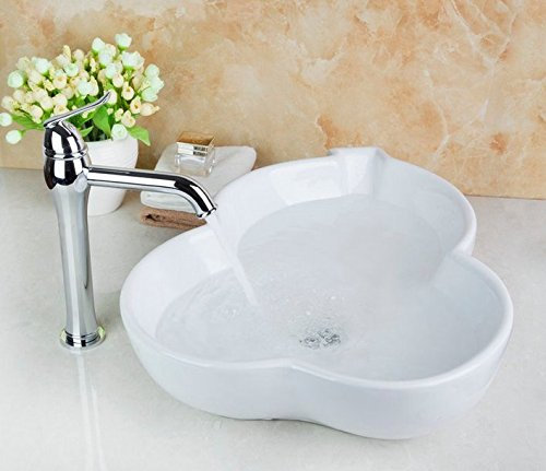 GOWE Gourd Wash Basin Tap+Counter Hand Paint Color Washbasin Ceramic Sink Brass Mixer Tap Faucet Basin