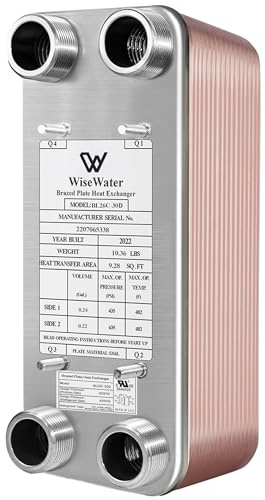 AB Plate Heat Exchanger, 5x12 30 Plates Water To Water Heat Exchanger, Copper/SS316L Stainless Steel Brazed Plate Heat Exchanger For Floor Heating, Water Heating, Snow