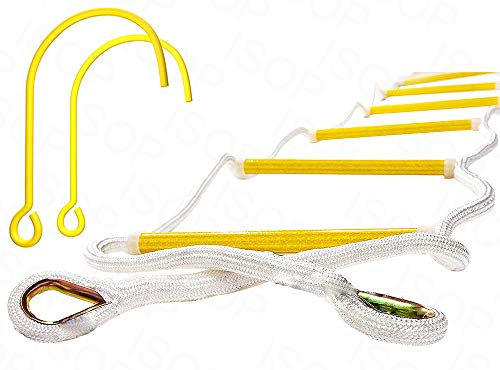 ISOP Scala antincendio 4 m (13 ft) per finestre di terzo piano - Scala in corda di sicurezza ignifuga con ganci - Capacità di peso fino a 900 kg