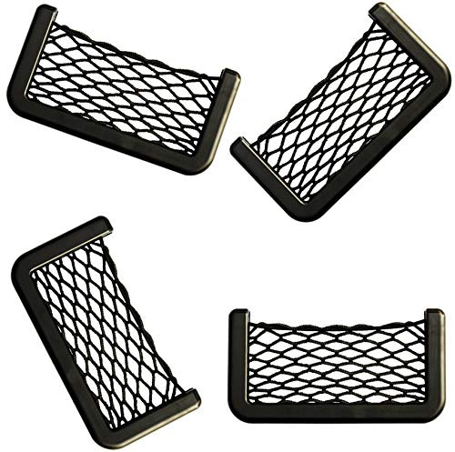 Netztasche Auto Kofferraum Kofferraumnetztaschen Organizer - 4 Stück 15 * 8CM Kofferraumnetz Taschen Aufbewahrungsnetz Gepäcknetz Aufbewahrungstasche Netztasche Handytasche Elastisches Netz.