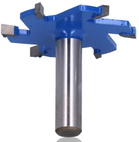 6-Flute Tongue and Groove Router Bit Set,1/2 Inch Shank Router Bit,6 Teeth Adjustable T Shape Wood Milling Cutter Woodworking Tool for Woodworking, Mortise and Tenon Tools