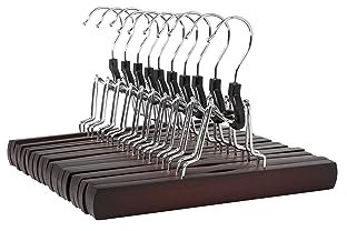 Amazon Basics Holzkleiderbügel für Hosen, Kirschrot, 10er-Pack, 25x16.5cm