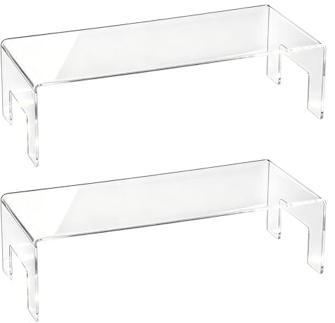 Frcctre Packung mit 2 großen transparenten Acryl-Displayständern, 30,5 cm, 30,5 x 12,7 x 8,4 cm, Ständer für Schmuck, Acryl-Displays für Desserts, Cupcakes, Süßigkeiten, Spielzeug, Figuren und