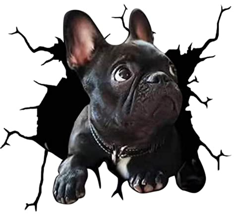 3D Hund Aufkleber, 4 Stück Bulldogge Aufkleber für Wand Kühlschrank Aufklebers, Realistische Tiere, Lustig 3D Stereo Hunde Auto Aufkleber Wandaufkleber Lustige Hund Decal Auto-Aufkleber Type 10