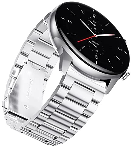 YABZOZ Armband Kompatibel mit Amazfit GTR 2 / GTR 2e / Stratos 3 / GTR 47mm / GTR 3 / GTR3 Pro Metall 22mm Armband