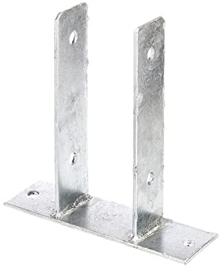 1x siwitec U-Pfostenträger zum Aufschrauben, lichte Breite 81 mm, 200 mm hoch, U Profil Stahl aus feuerverzinktem Stahl, U Winkel Halterung, Erddübel, Bodenanker, Balkenschuh, Schraubanker