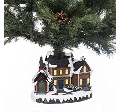 Feeric Lights et Christmas - Pied de Sapin en Forme de Village de noël avec LED