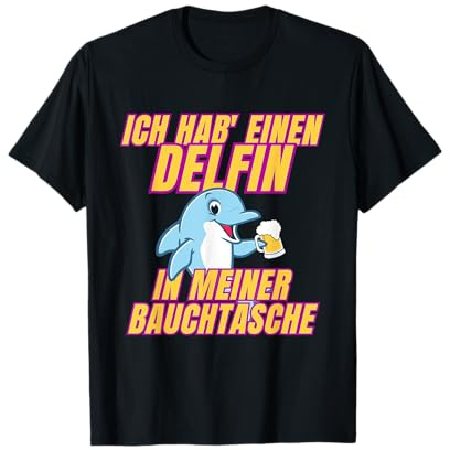 Delfin in meiner Bauchtasche Party Outfit Sommer Mallorca T-Shirt