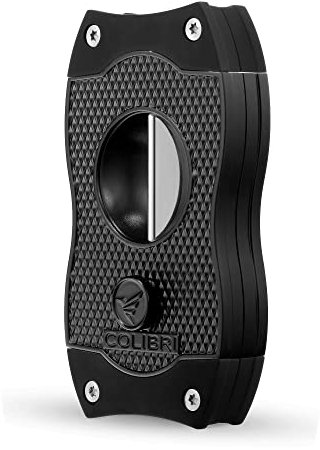 Colibri V-Cut Zigarrenschneider - Diamanten-Muster - Tiefer 7mm V-Schnitt - Bis zu 60+ Ringmaß Zigarren - Ergonomisches Design - Federbelasteter Auslösemechanismus - Inklusive Geschenkbox