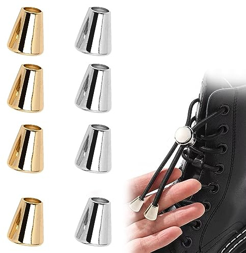 8 Stück Verschlusskappen Kordelenden Metall Endstück Kordel Verschluss Endkappen Endstopfen Kordelstopper Gold Silber Für Schnüre Lanyard Kleidung Rucksack Sportwear Paracord 13x10mm