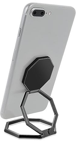Cobee Cell Phone Ring Holder Finger Kickstand, 360° Rotation Metal Cellphone Back Grip Foldable Cell Phone Stand Adjustable Phone Holder Compatible with Most Smartphones (Black)